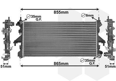 Радиатор охлаждения двигателя VAN Wezel 17002453 цена, от 102.29 USD